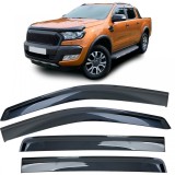 Deflector de vant, deflector de ploaie, 4 piese, negru, potrivit pentru Ford Ranger T6 T7 T8 2012-2022 Performance AutoTuning
