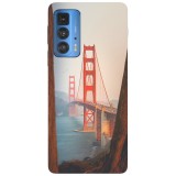 Husa compatibila cu Motorola Edge 20 Lite model Golden Gate Bridge, Silicon, TPU, Viceversa, Transparent, Carcasa