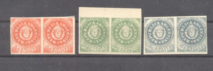 Argentina 1862 2 x Coat of arms Mi.5II-7II c/v 15000 euro MNH AM.545