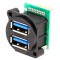 Conector USB A panou, USB 3.0, dublu
