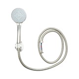 Set para de dus cu 5 functii, furtun zincat 1,5 m si suport perete, crom