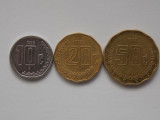 Lot 3 monede diferite MEXIC-10,20,50 CENTAVOS, America Centrala si de Sud
