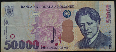 Bancnota 50000 LEI - ROMANIA, anul 2000 * cod 181 = Seria 005 C 2134051 foto