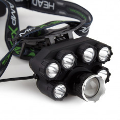 Lanterna De Cap Premium Cu 7 Led XT6 CREE , 2 Acumulatori 3,7V inclusi - ElectroAZ foto