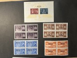 ROMANIA 1941-FRATIA DE ARME ROMANO-GERMANA SERIA cu SUPRATIPAR IN BLOC DE 4 +colita!! eroare