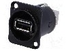 Conector {{Tip conector}}, colier (2 orificii), pt. montare pe panou, NEUTRIK - NAUSB-W-B