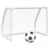 Cumpara ieftin Porti de fotbal de copii 2 buc., cu minge alb 64x35x48 cm metal