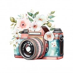 Sticker decorativ Camera Foto, Multicolor, 60 cm, 5867ST