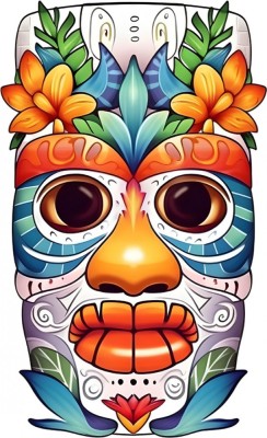 Sticker decorativ, Masca, Multicolor, 90 cm, 1288STK-7 foto