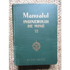 MANUALUL INGINERULUI DE MINE , VOLUMUL VI , 1956