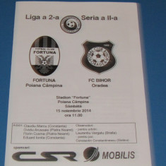 Program meci fotbal FORTUNA POIANA CAMPINA - FC BIHOR ORADEA (15.11.2014)