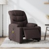 VidaXL Fotoliu electric de masaj rabatabil, maro &icirc;nchis, textil