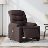 VidaXL Fotoliu electric de masaj rabatabil, maro &icirc;nchis, textil