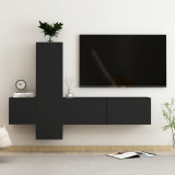 VidaXL Set dulapuri TV, 3 piese, negru, lemn prelucrat