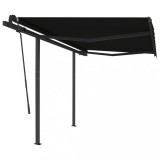 Copertina retractabila automat cu stalpi, antracit, 3x2,5 m