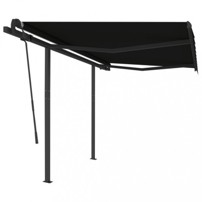Copertina retractabila automat cu stalpi, antracit, 3x2,5 m foto
