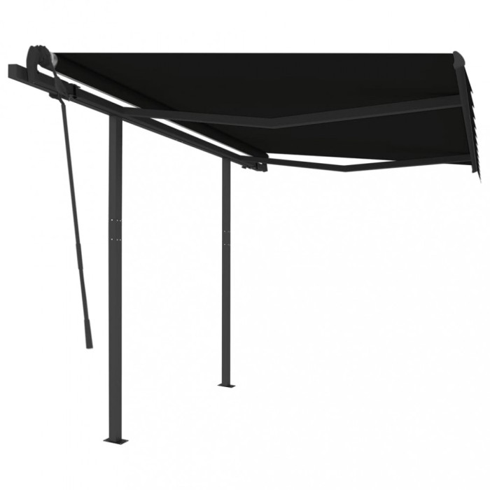 Copertina retractabila automat cu stalpi, antracit, 3x2,5 m