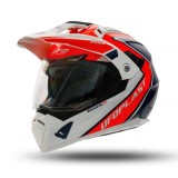Cumpara ieftin Casca Enduro/ATV UFO Aries albastru/alb/rosu cu viziera