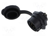 Conector circular soclu tată 5 pini 5A 250V IP67 drept LUTRONIC