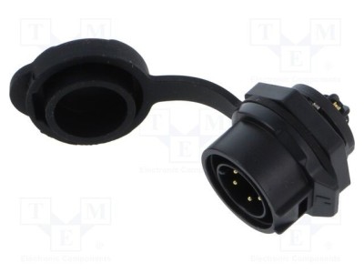 Conector circular soclu tată 5 pini 5A 250V IP67 drept LUTRONIC foto