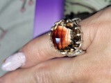 Inel impresionat ghiul argint 925 filigran cu topaz duo Chrome!