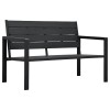 VidaXL Bancă de grădină, negru, 120 cm, aspect de lemn, HDPE 47878
