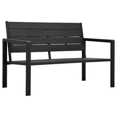 Gossi banca de gradina, negru, 120 cm, aspect de lemn, hdpe foto