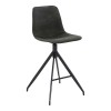 Scaun de bar Monaco, microfibră, gri, picioare negre