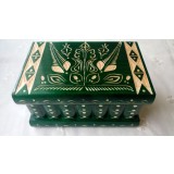 Cutie puzzle bijuterie cu cheia ascunsa secreta culoare verde decoratiune