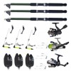 Set 3 lansete Ultra Carp 3 metrii, 3 senzori eastshark, 3 swingeri led, 3 mulinete si forfati, Cool Angel
