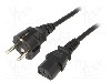 Cablu alimentare AC, 1.8m, 3 fire, culoare negru, CEE 7/7 (E/F) mufa, IEC C13 mama, SUNNY - C13E18 foto