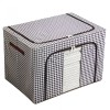 Cutie de depozitare pliabil&Auml; premium, 100l, material textil, cadru metalic, fermoar bidirec&Egrave;ional, fereastr&Auml; transparent&Auml;, design zebr&Auml;, alb-negr