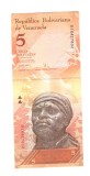 Bancnota Venezuela 5 bolivares 20 martie 2007, aUNC