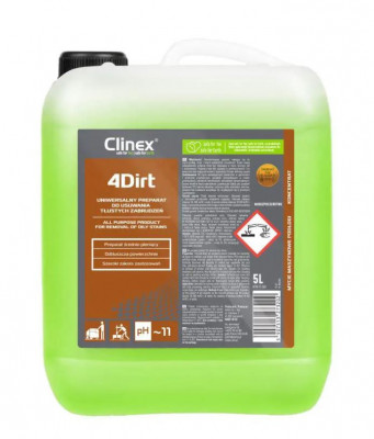 Clinex 4 Dirt, 5 Litri, Detergent Concentrat, Universal, Pentru Degresare Si Curatare Suprafete Murd foto
