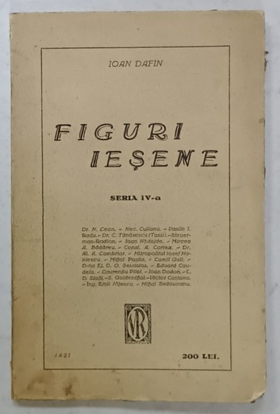 FIGURI IESENE de IOAN DAFIN , ANII &#039;20 , DEDICATIE *