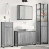 Cumpara ieftin Set de mobilier pentru baie 4 buc. Gri Sonoma Lemn prelucrat