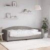 VidaXL Pat de zi cu saltea, gri taupe, 90x200 cm, textil 3197173