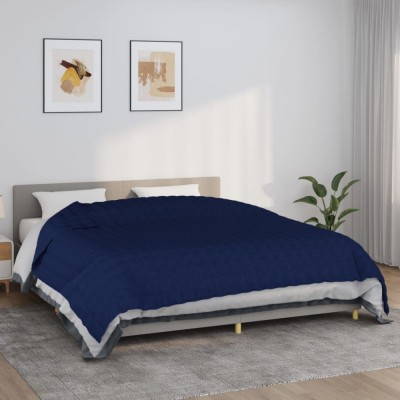 vidaXL Pătură cu greutăți, albastru, 235x290 cm, 15 kg, textil foto
