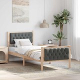 VidaXL Cadru de pat cu headboard Gri &icirc;nchis 75 x 190 cm țesătură 878440