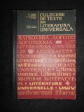 N. I. BARBU - CULEGERE DE TEXTE DIN LITERATURA UNIVERSALA. CLASA A XI-A