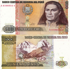 PERU 500 intis 1987 UNC!!! foto