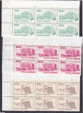 ROMANIA 1991 LP 1269 HOTELURI SI CABANE (IV) BLOCURI DE 6 TIMBRE MNH, Arhitectura, Nestampilat