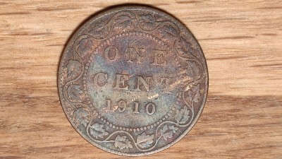 Canada - moneda de colectie bronz - 1 cent 1910 Edward VII - frumoasa ! foto