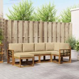 vidaXL Set de canapele de exterior cu pernă 6 pcs Natural și Bej 3366651