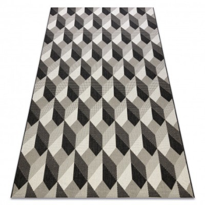 Covor sisal Flat 48624/690 Cuburi 3D, 200x290 cm foto