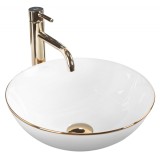Lavoar pentru blat Rea Stella White gold edge