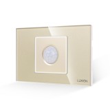 Cumpara ieftin Senzor de miscare Luxion 2M auriu, cu rama din sticla, standard italian 2/3M