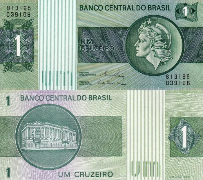 BRAZILIA 1 cruzeiro ND (1980) UNC!!!