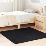 VidaXL Covor shaggy cu pom &icirc;nalt, NAVARRA, negru, 120x120cm, poliester