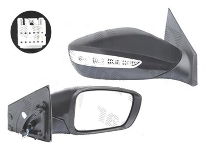 Oglinda exterioara Hyundai Sonata (Yf), 09.2009-05.2014, Dreapta, reglare electrica; carcasa neagra; incalzita; geam convex; cromat; cu semnalizare foto